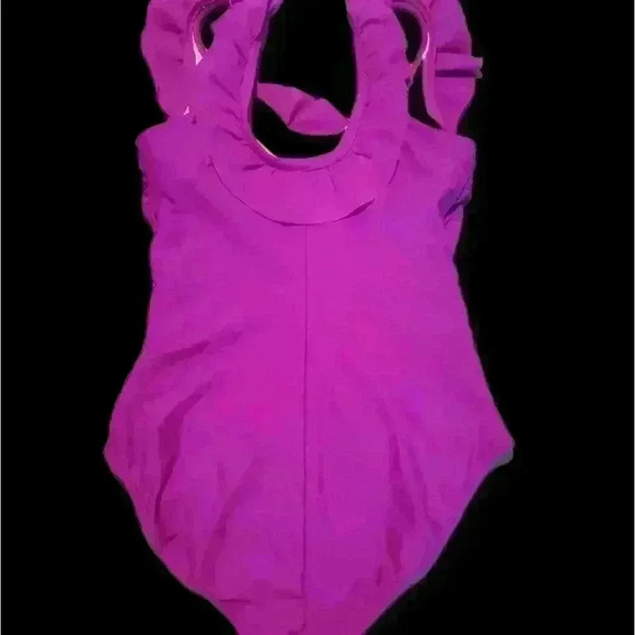 Merona hot pink ruffled one piece swimsuit sz small - Picture 4 of 5